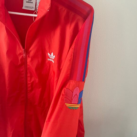 adidas Jacket Mens Medium Red Trefoil 3-Stripe Track Active Originals 3D Classic - Picture 4 of 9
